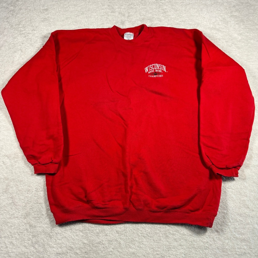 Santee Sweatshirt Mens XXL Red Wisconsin 1999 Rose Bowl Champions Vintage HVYWT